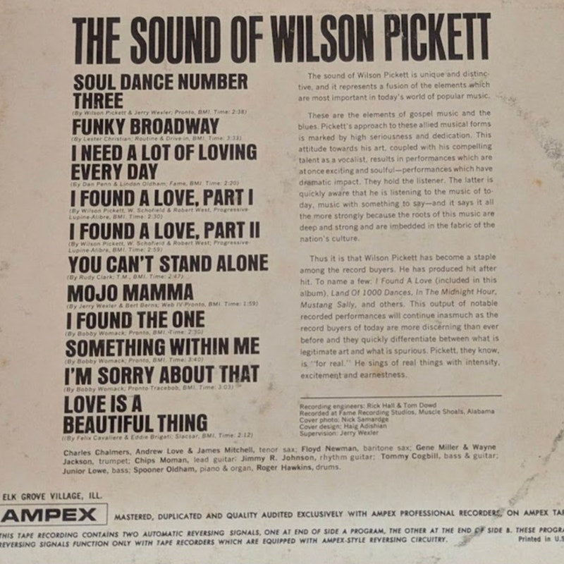 Vintage Wilson Pickett The Sound of Wilson Pickett Stereo Reel-to-Reel Tape 1967