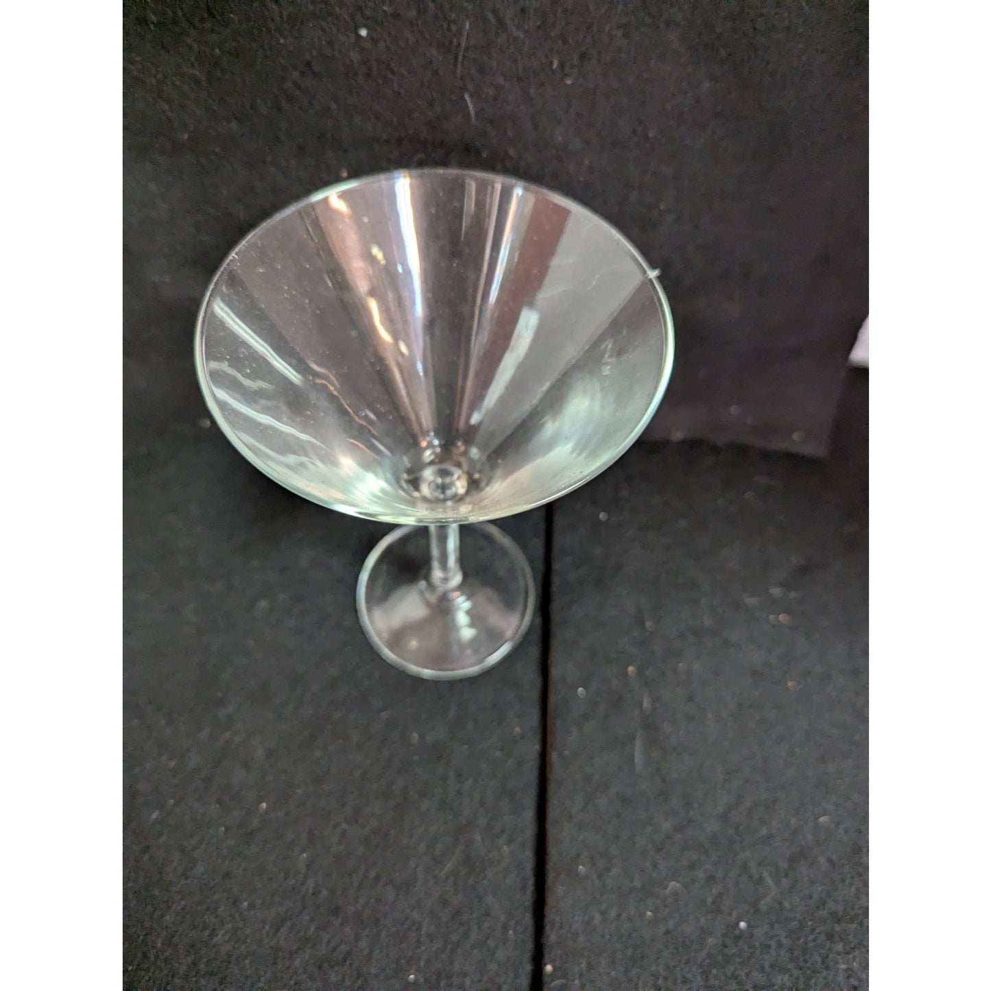 Vintage Clear Glass Martini Cocktail Glasses - Pair Classic Lot of 2
