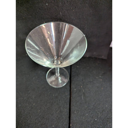 Vintage Clear Glass Martini Cocktail Glasses - Pair Classic Lot of 2