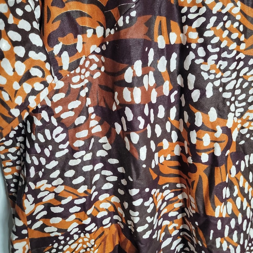 Step In Style Heavy Cotton One Size Plus Long Sleeve Dress Tribal African Print