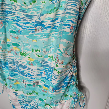 HTF Lilly Pulitzer HIGH TIDE one piece Rita swimsuit Size XL side Ruching NICE