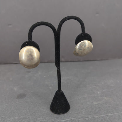 Vintage Gold Tone Stacked Tiered Dome Clip On Earrings Retro 80s