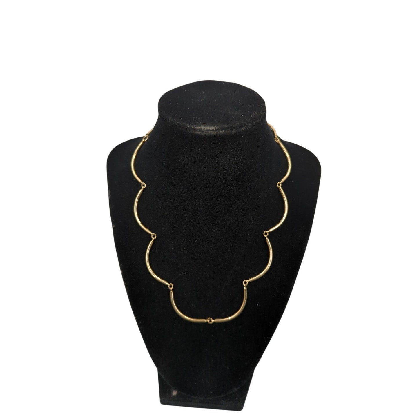 Vintage Fashion Necklace Sarah Coventry Gold-Tone Scalloped Wave Link