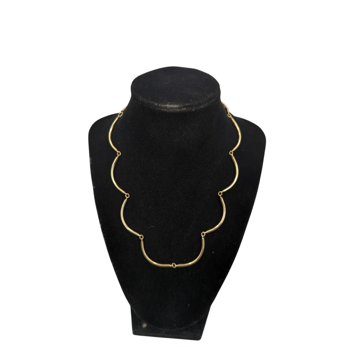 Vintage Fashion Necklace Sarah Coventry Gold-Tone Scalloped Wave Link