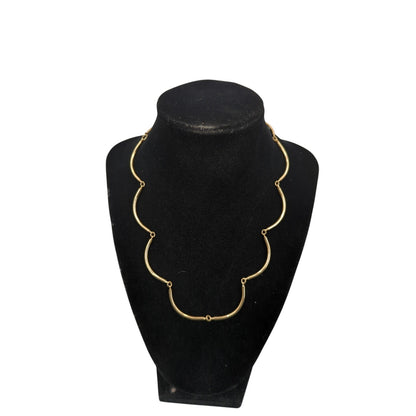 Vintage Fashion Necklace Sarah Coventry Gold-Tone Scalloped Wave Link
