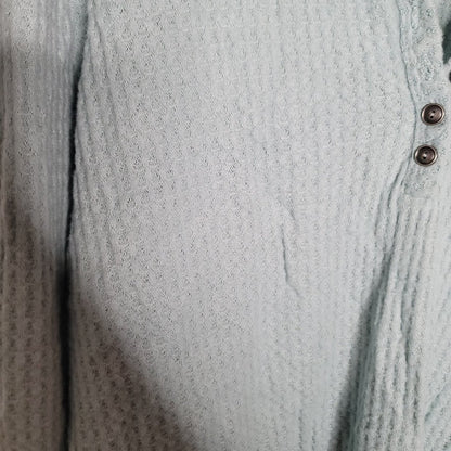 Caslon xl/ EXTRA LARGE Textured Knit Thermal Shirt Blouse Top NEW Blue Mineral