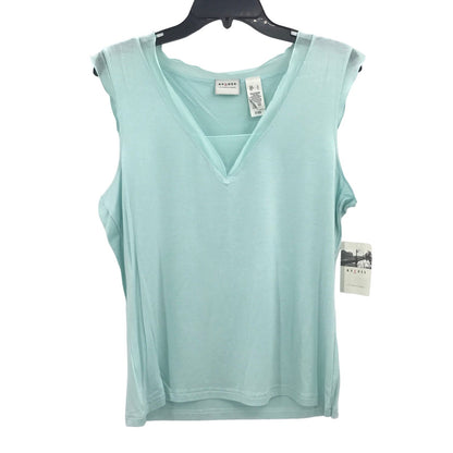 Axcess Liz Claiborne Company Sleeveless V-Neck Tank Top Aqua Large