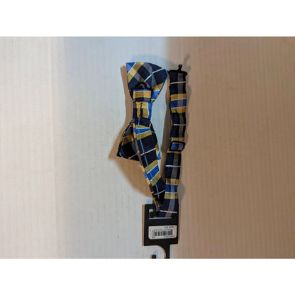 Nordstrom Kids Boys Plaid Pre-Tied Bow Tie Yellow Blue NWT
