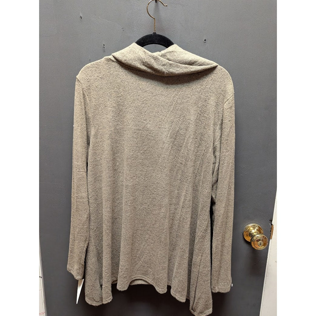 Forgotten Grace Knit Cowl Neck Sweater - Women's Size XL Oatmeal NEW turtleneck