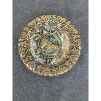 LOT RR of 10 Antique Vintage Victorian Brass Mixed Materials Buttons ESTATE FIND