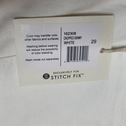 Lila Ryan Size 29 Pants white jeans cropped skinny NEW High Rise