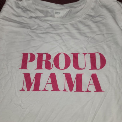 Nordstrom 1901 Graphic t-shirt short sleeve White Cotton Size Small PROUD MAMA