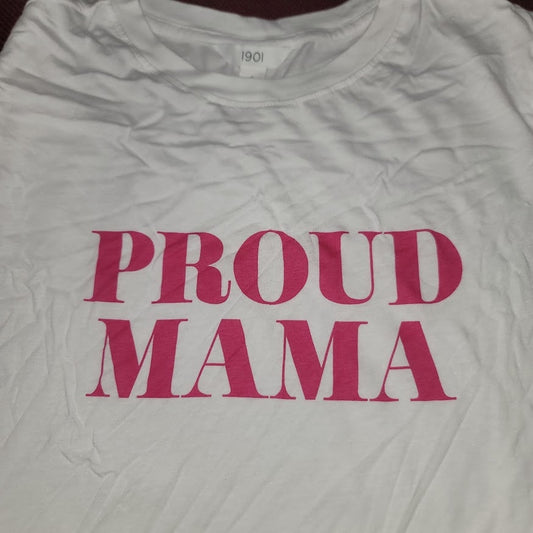 Nordstrom 1901 Graphic t-shirt short sleeve White Cotton Size Small PROUD MAMA