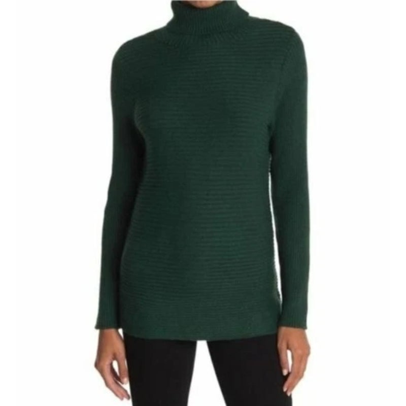 NWT Devotion Cyrus Spruce Green Turtleneck Rib Knit Long Sleeve Sweater Small
