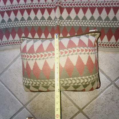 Hiend Accents Throw  Blanket Marching Pillow Cabin Diamond  Wine Green Cream
