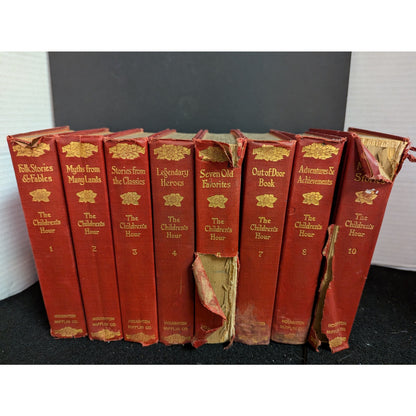The Children's Hour Vintage Book Set Lot of 8 Volumes Fair Condition