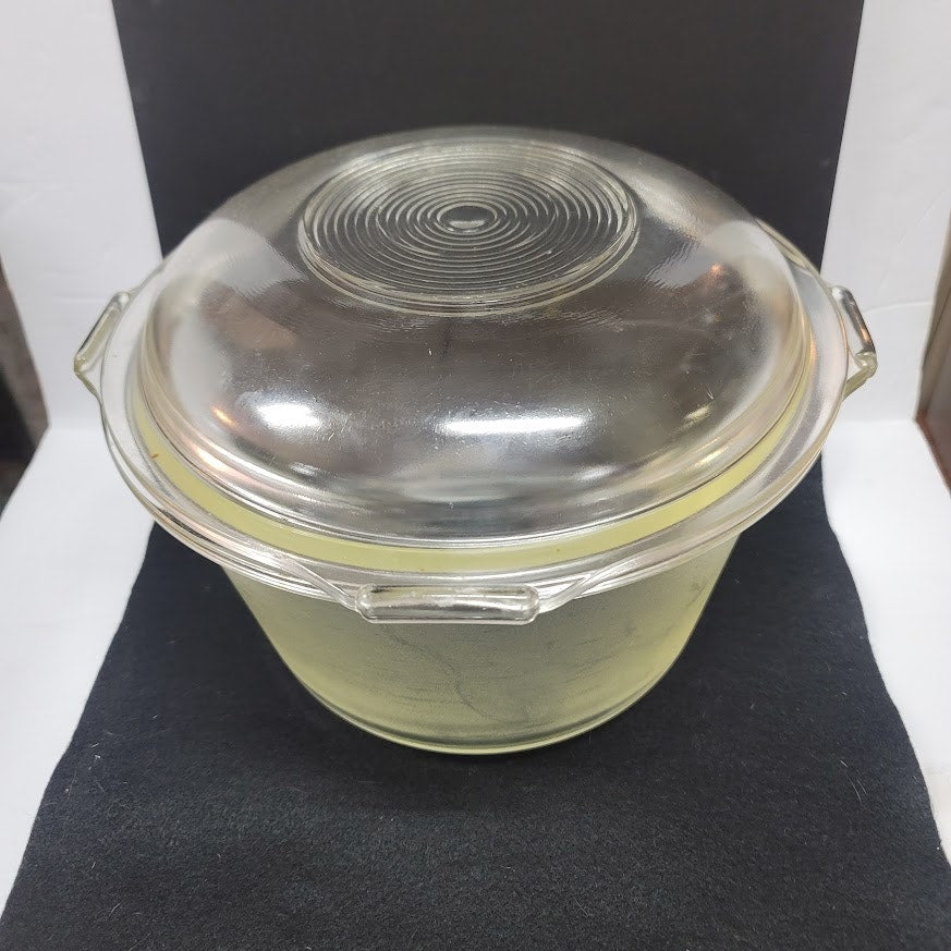 Vintage 1940s Flamex 6 qt. glass Dutch oven with lid RARE Cookware Pot NO CHIPS