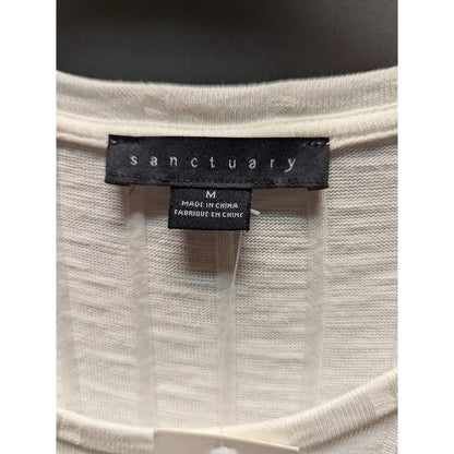 Sanctuary Opal Ribbed Knit Three-Quarter Sleeve Top Size Medium NEW