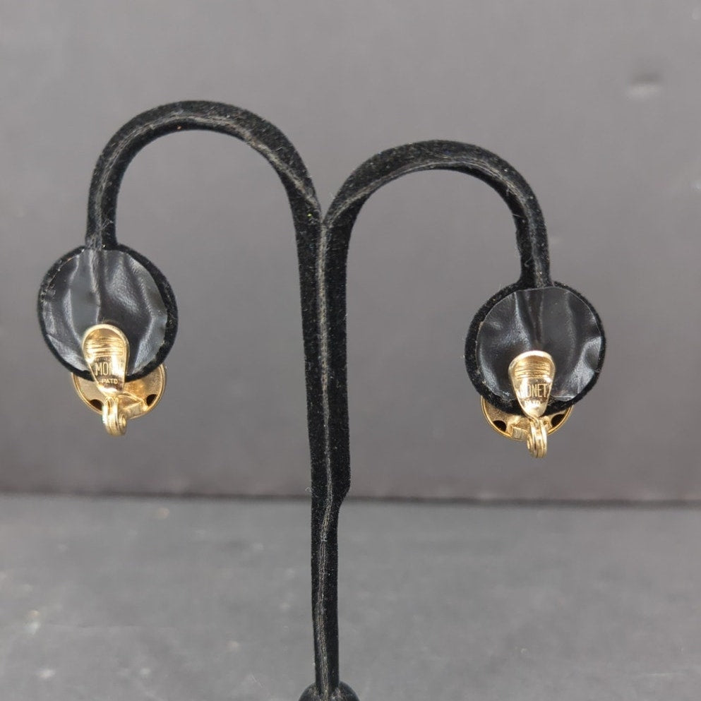 Vintage 1960s Mid Century Gold Tone Smooth Dome Button Clip On Earrings