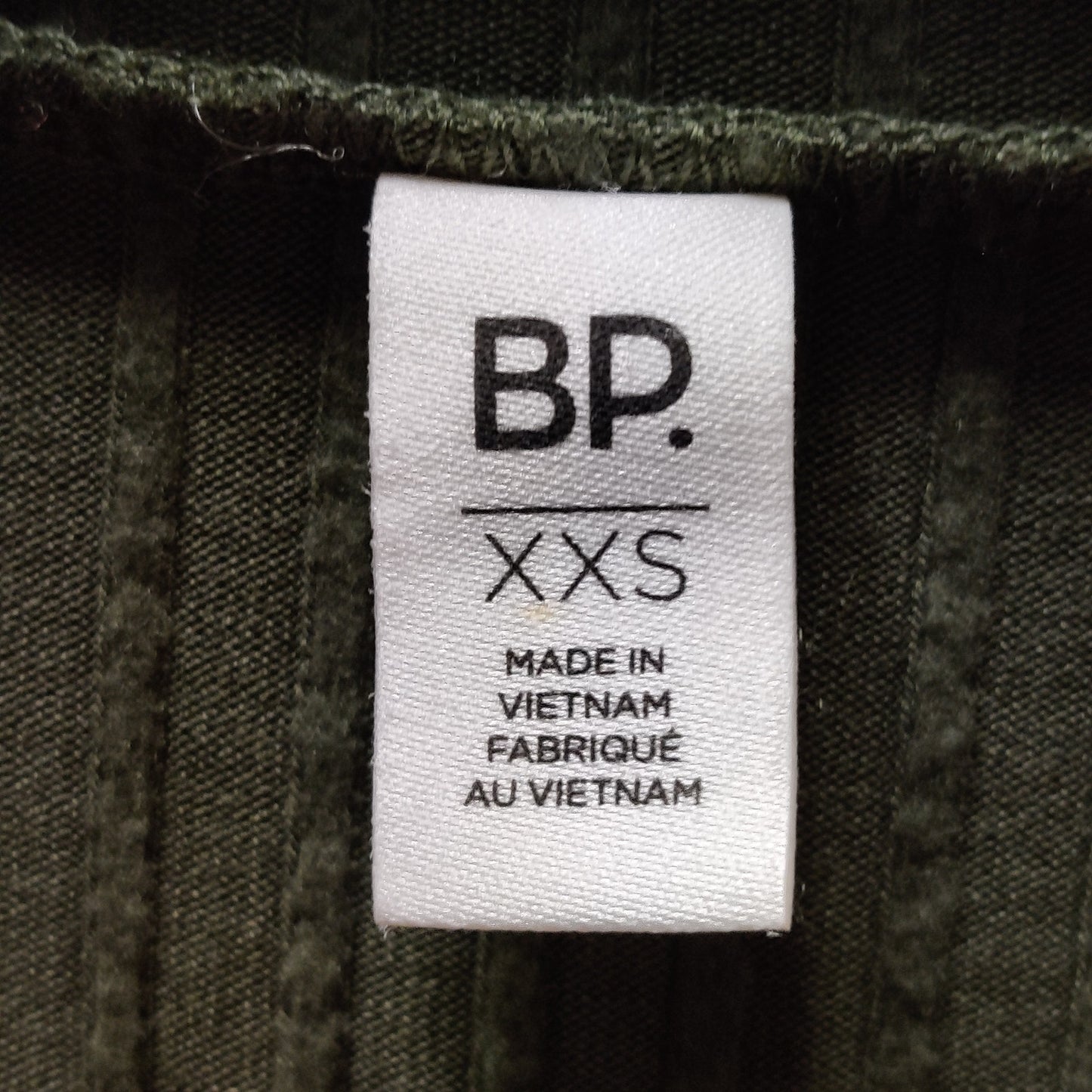 BP. Olive Green Ribbed Long Sleeve Mock Neck Top New Casual Lettuce edge