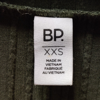 BP. Olive Green Ribbed Long Sleeve Mock Neck Top New Casual Lettuce edge