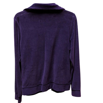 Vintage Lauren Ralph Lauren Purple Velour Zip Jacket Crest Y2K Preppy Medium