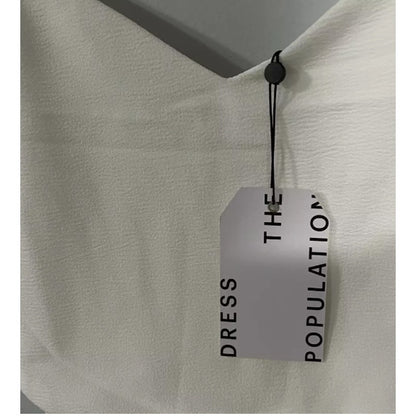 Dress The Population Small White Alondra Blouson Sheath Dress Cocktail Wedding