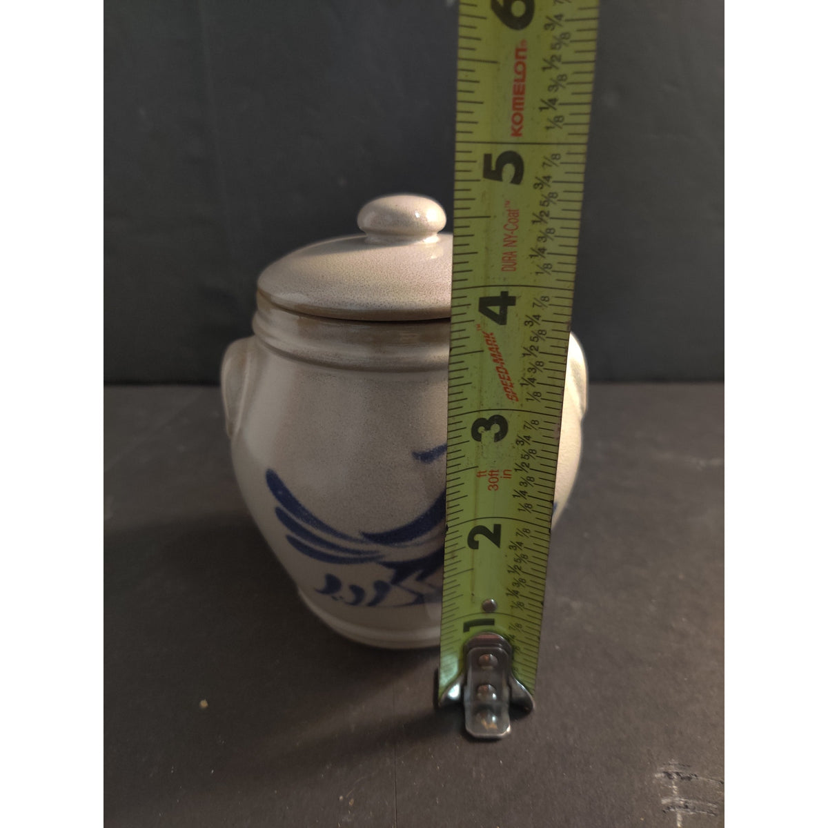 Vintage Prestige Place Museum American Folk Art Blue Bird Lidded Crock Jar Japan