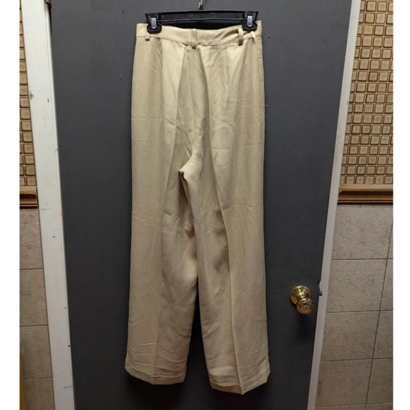 Vintage INC International Concepts 100% Silk Pleated High Waist Cuffed Pants 8