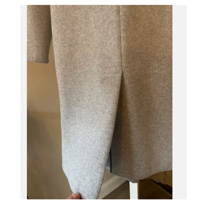 Topshop Brooke Double breasted Long Peacoat Marled Gray Coat Jacket NEW 12 Heavy