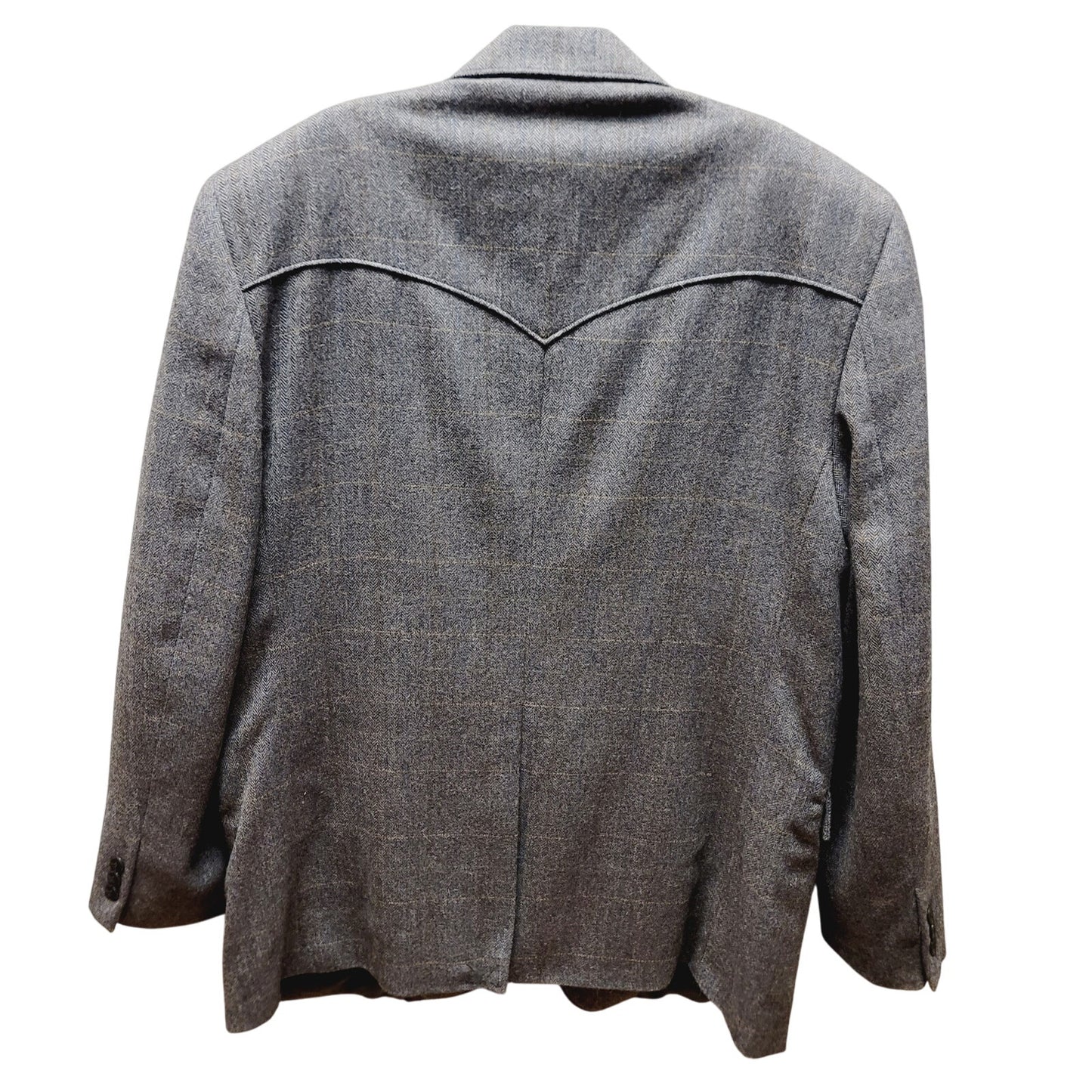 Circle S western Rockabilly Wool blazer Gray plaid 48Reg jacket coat  Mens