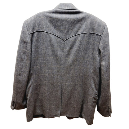 Circle S western Rockabilly Wool blazer Gray plaid 48Reg jacket coat  Mens