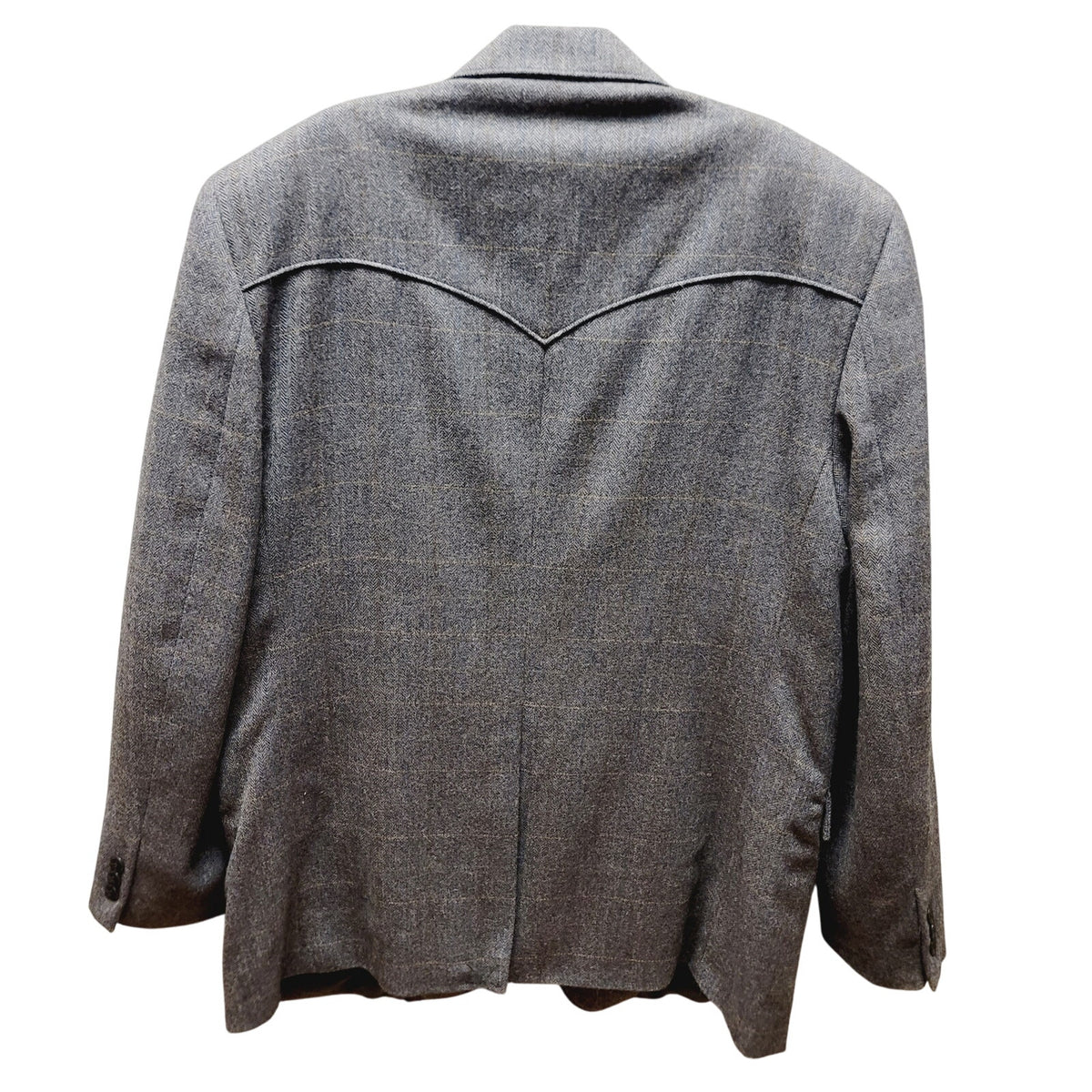 Circle S western Rockabilly Wool blazer Gray plaid 48Reg jacket coat  Mens
