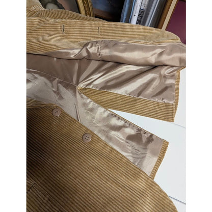 Scandia Woods Corduroy Blazer Size 46 Tan Notch Lapel Academia Professor