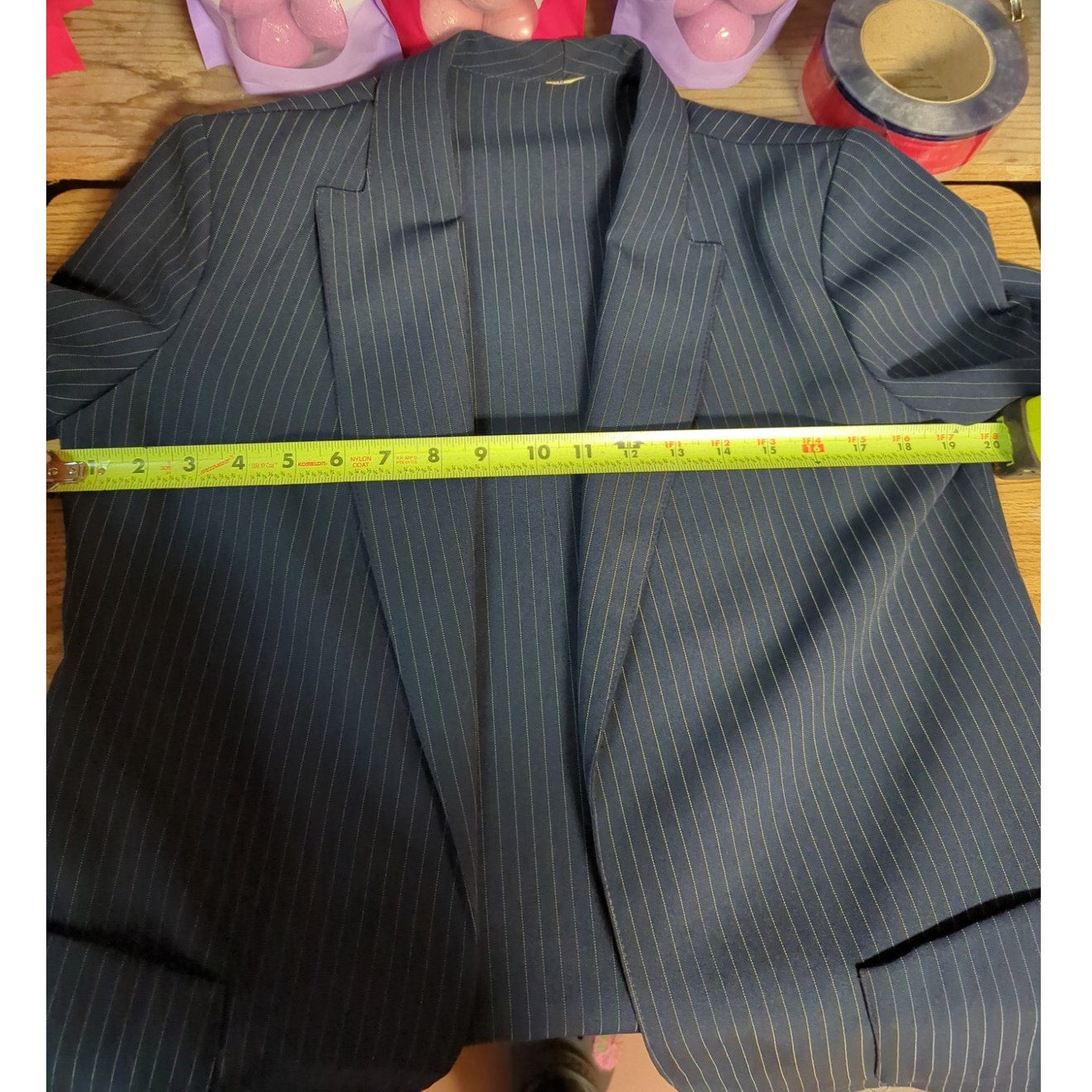 Vintage Blue Pinstripe Skirt Suit Set 90s Career Chic Plus Size 1X