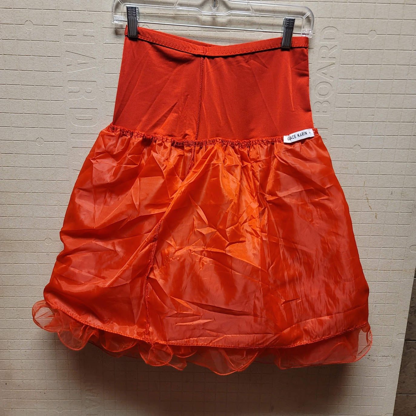 Grace Karin Tutu Petticoat Tulle Slip Skirt Elastic Waist RED Size Medium Tiered