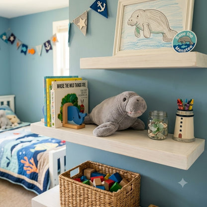 Vintage SeaWorld Manatee Plush Grey Stuffed Animal Souvenir