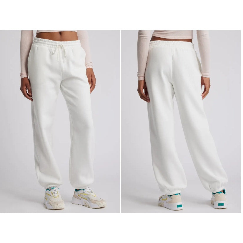 Oversize Fleece Joggers BP. Drawstring Size Medium Elastic Hem White NEW