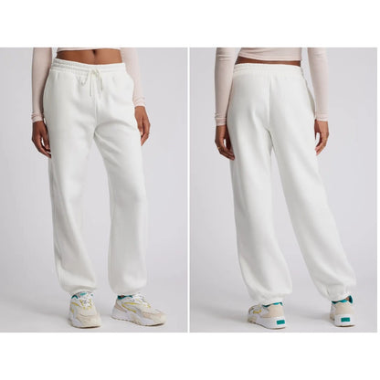 Oversize Fleece Joggers BP. Drawstring Size Medium Elastic Hem White NEW