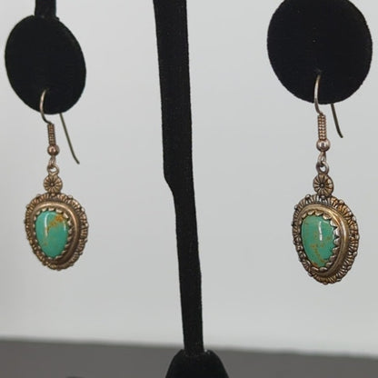 Relios Carolyn Pollack Sterling Silver Turquoise South western Dangle Tribal