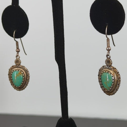 Relios Carolyn Pollack Sterling Silver Turquoise South western Dangle Tribal