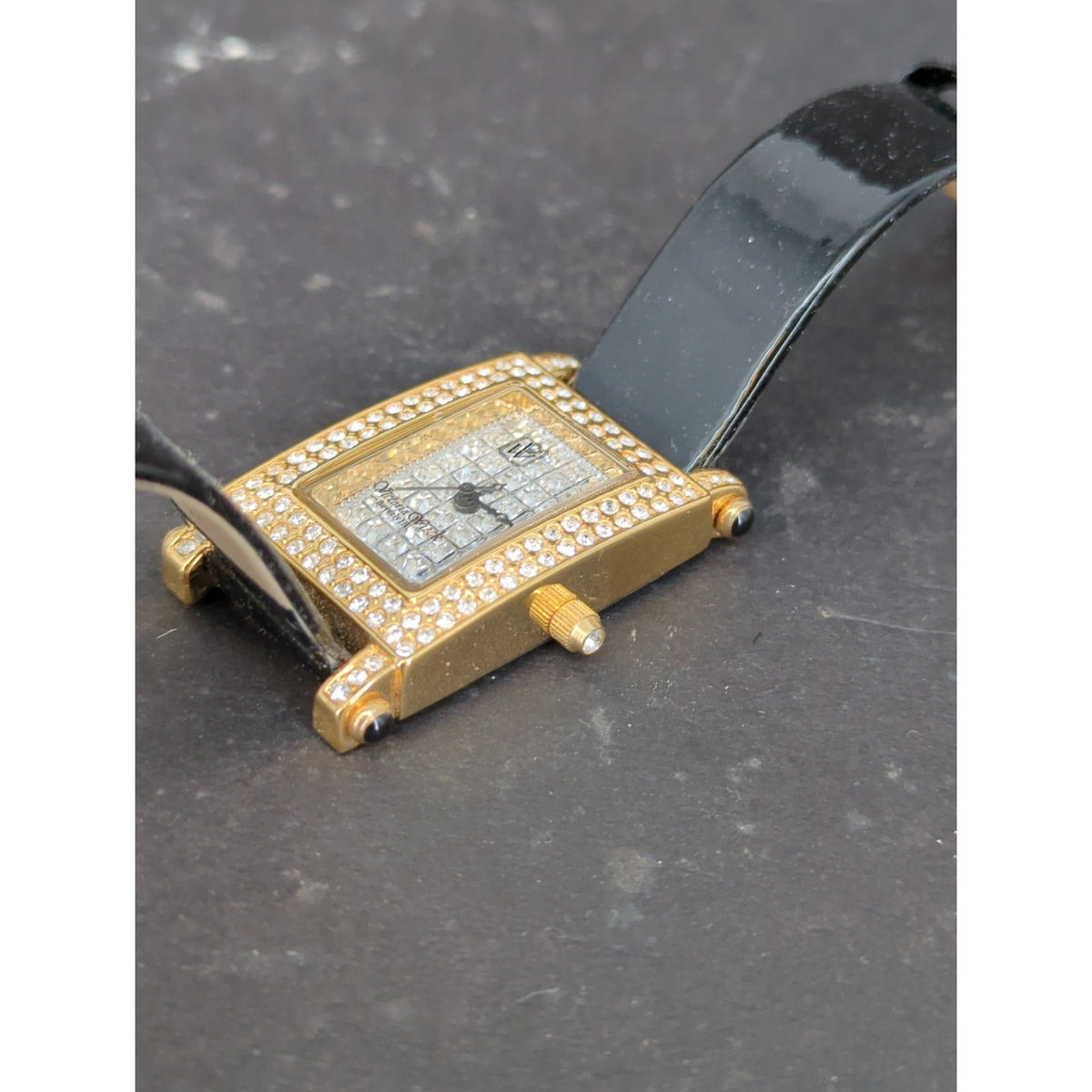Victoria Wieck Beverly Hills Women's Watch Gold Tone Crystal Bezel Leather Band
