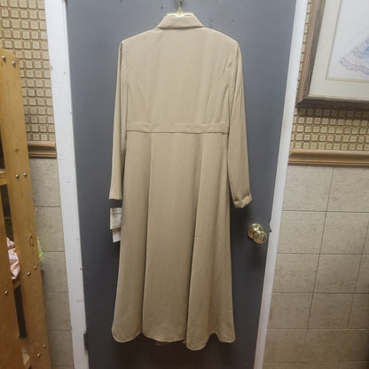David Warren New York Vintage Tan Midi Coat Dress Belted Sophisticated 8P