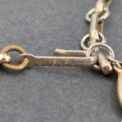 Vintage Fashion Necklace Lisner Brushed Gold-Tone Scalloped Link Collar