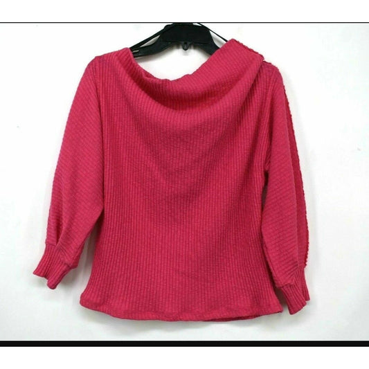 Gibson SMALL Marilyn Off the Shoulder Sweater Regular Petite Boat Neck Cotton