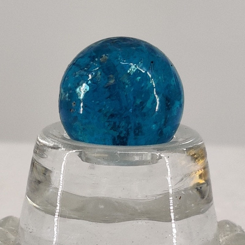 Antique German has chips Blue Mica Glass Marble Vintage Collectible Size 11/16"