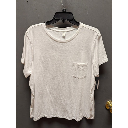 BP. size 1X white simple short sleeve Tee T-shirt Cotton Pocket front