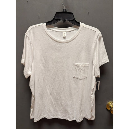 BP. size 1X white simple short sleeve Tee T-shirt Cotton Pocket front