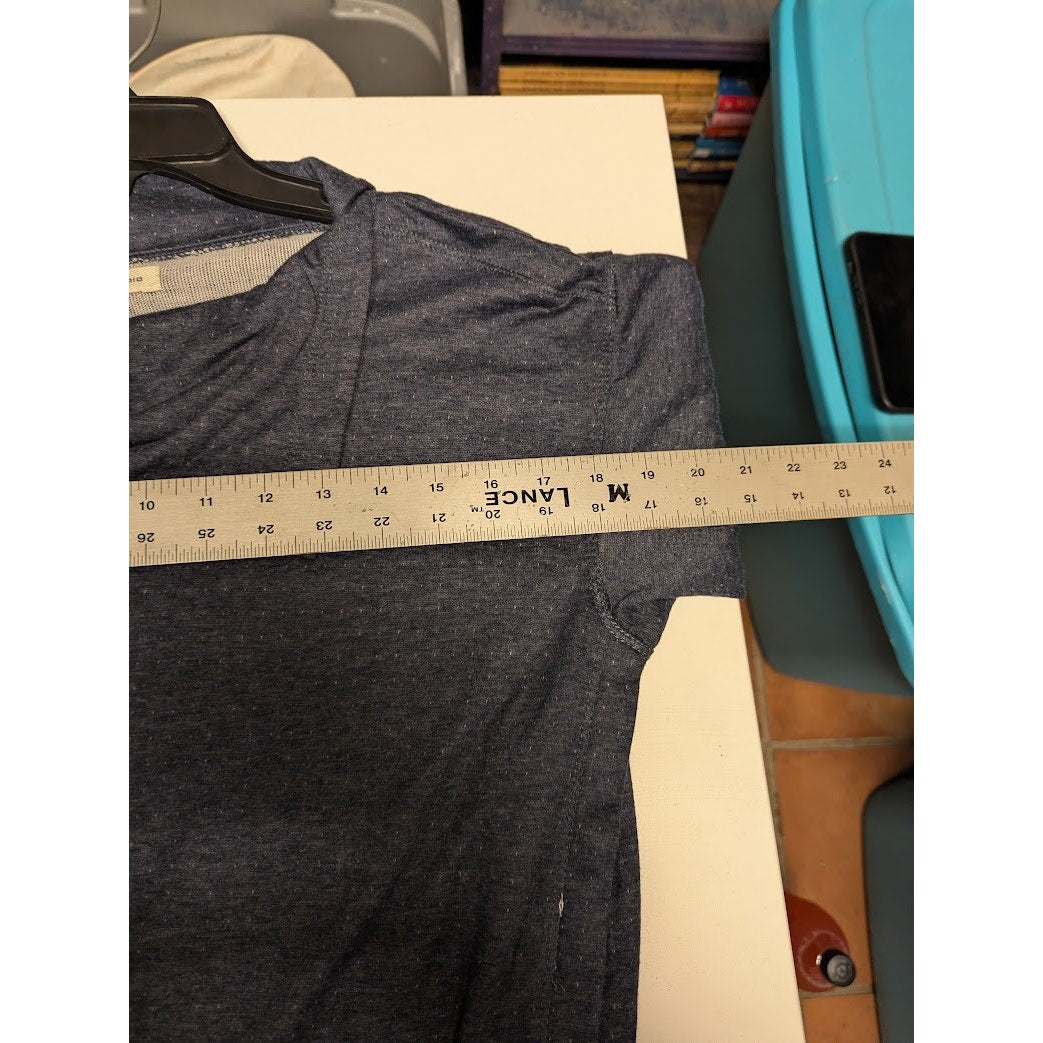 Max studio Size Small Indigo Blue long sleeve Split Neck NEW $88