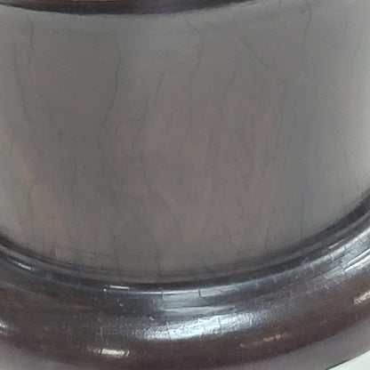 Hand turned black walnut vase heavy aged solid wood crackle varnish vessel